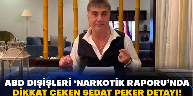 ABD Dışişleri ‘Narkotik Raporu’nda dikkat çeken Sedat Peker detayı!