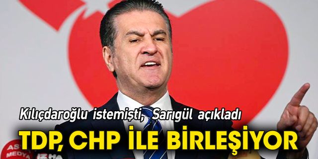 Sarıgül'den flaş açıklama...  TDP ile CHP birleşiyor