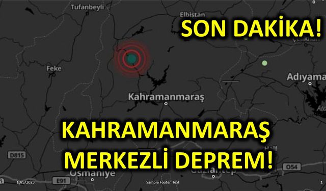Kahramanmaraş Merkezli Deprem "4.3"!