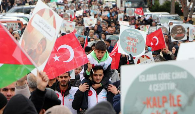 Erzurum'da Filistin'e destek yürüyüşü