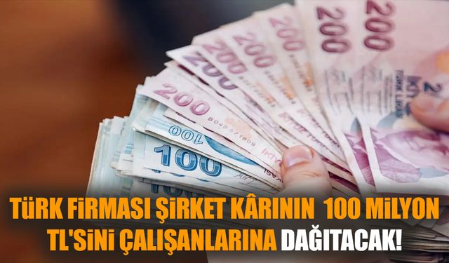Türk firması milyonluk kârını çalışanlarına dağıtacak
