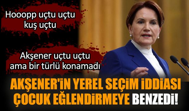 Akşener'in yerel seçim iddiası çocuk eğlendirmeye benzedi!