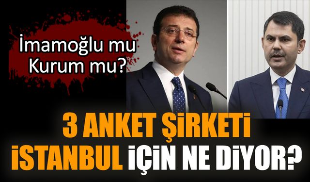 3 anket şirketi İstanbul için ne diyor? İmamoğlu mu Kurum mu?