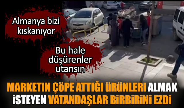 Marketin çöpe attığı ürünleri almak isteyen vatandaşlar birbirini ezdi