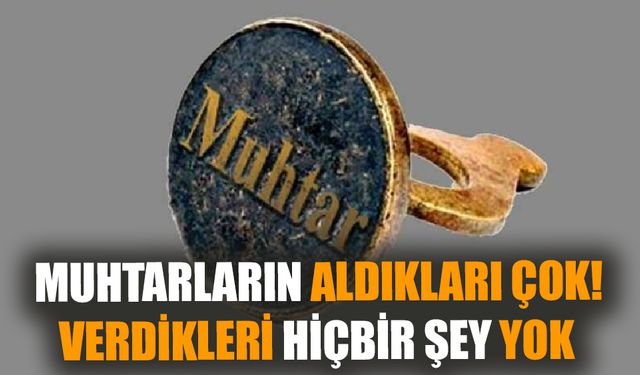 Muhtarların aldıkları çok! Verdikleri hiçbir şey yok