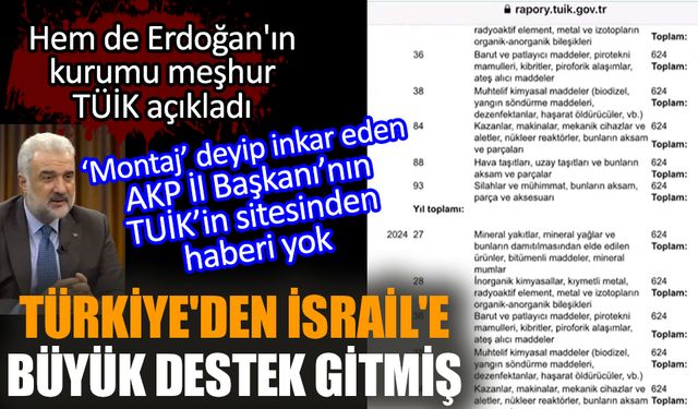 Türkiye'den İsrail'e büyük destek gitmiş TÜİK açıkladı...