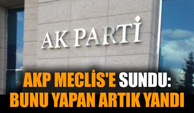 AKP Meclis'e sundu: Bunu yapan artık yandı