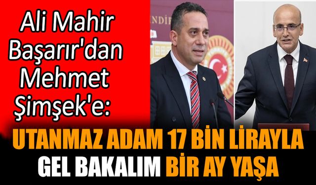 Ali Mahir Başarır'dan Mehmet Şimşek'e: Utanmaz adam 17 bin lirayla gel bakalım bir ay yaşa