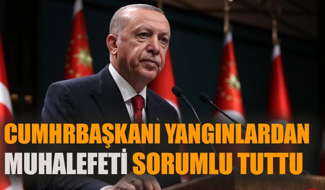 Cumhurbaşkanı Erdoğan yangınlardan muhalefeti sorumlu tuttu