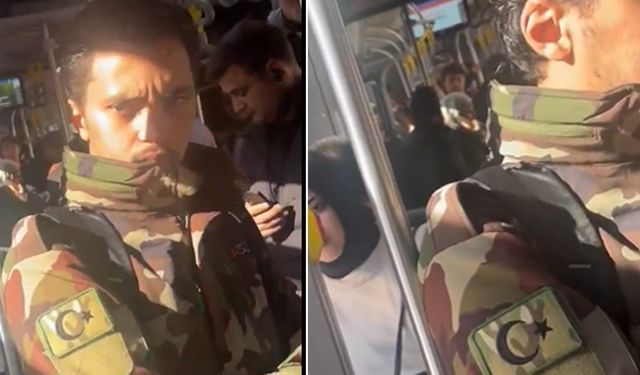 Yabancı kaçak metrobüste askeri kıyafetle görüldü!