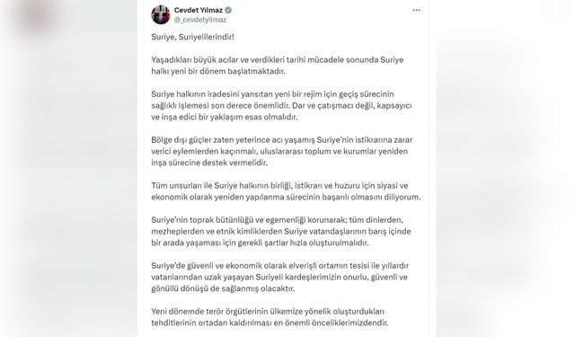 Suriye'de Güvenli Ortam ile Gönüllü Dönüş Hedefleniyor