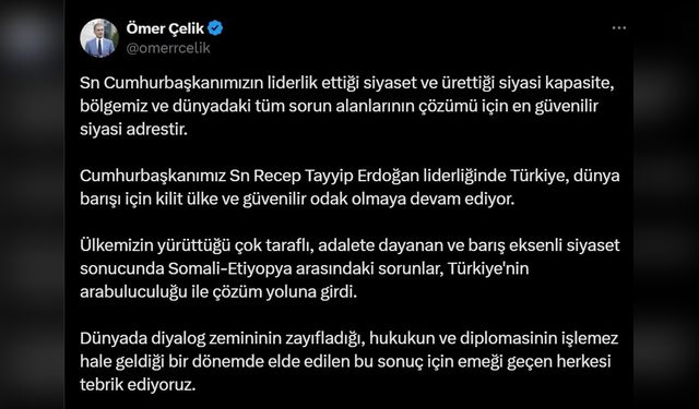 Türkiye, Somali ve Etiyopya Arasındaki Sorunları Çözme Yolunda