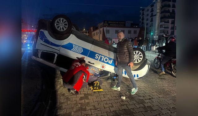 Polis Aracının Ters Dönmesi Sonucu Bir Yaralı