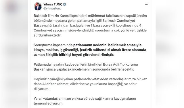 Balıkesir'deki Patlayıcı Fabrikasında Trajik Patlama