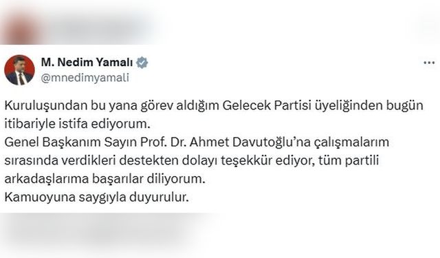 Milletvekili Yamalı'nın İstifası Siyasi Gündemi Sarstı