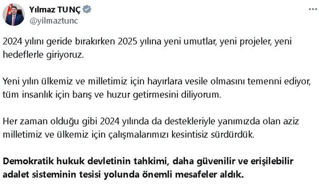 Bakan Tunç'tan 2025 Vizyonu: Önemli Düzenlemeler Yolda