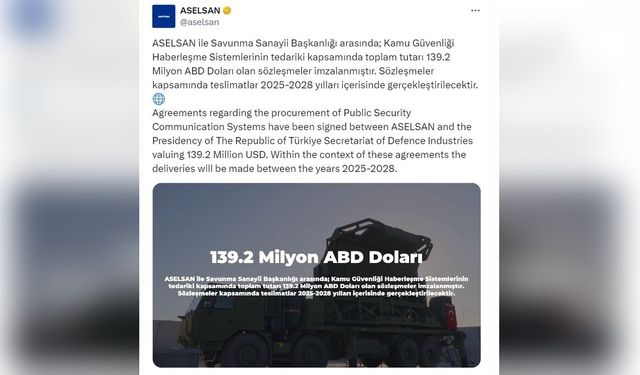 ASELSAN ve SSB'den 139,2 Milyon Dolarlık İş Birliği