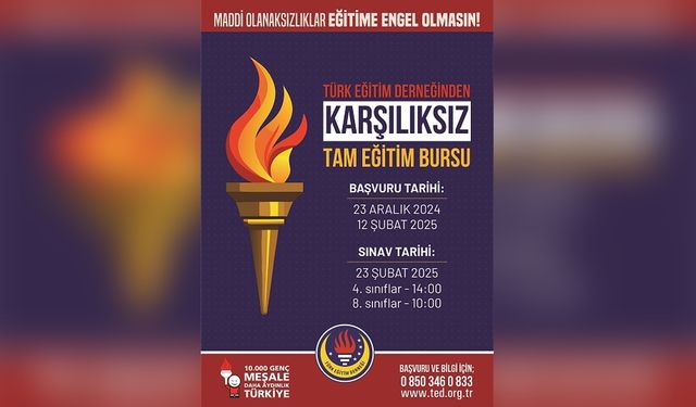 Türk Eğitim Derneği, Öğrencilere Tam Eğitim Bursu Sağlıyor