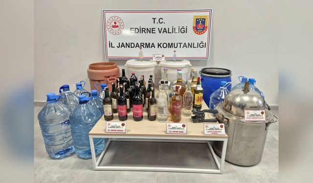 Edirne'de Büyük Sahte İçki Operasyonu: 384 Litre Ele Geçirildi