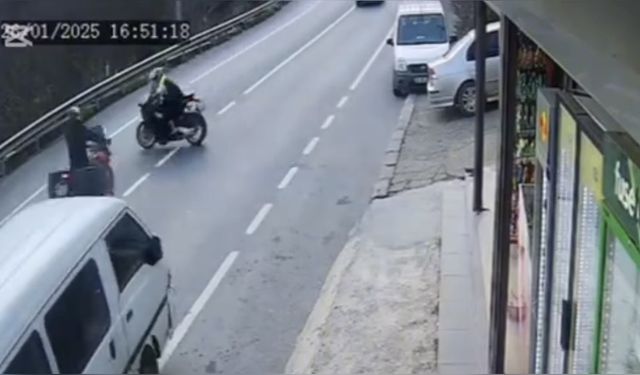 Beykoz'da Motosiklet Kazası Güvenlik Kameralarına Yansıdı