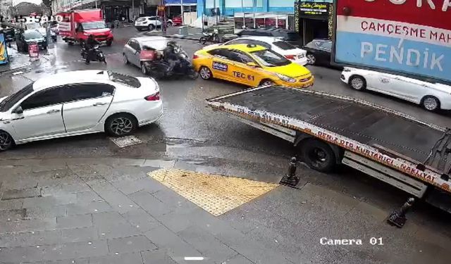 Pendik'te Motokurye ve Sürücü Arasında Gergin Anlar Yaşandı