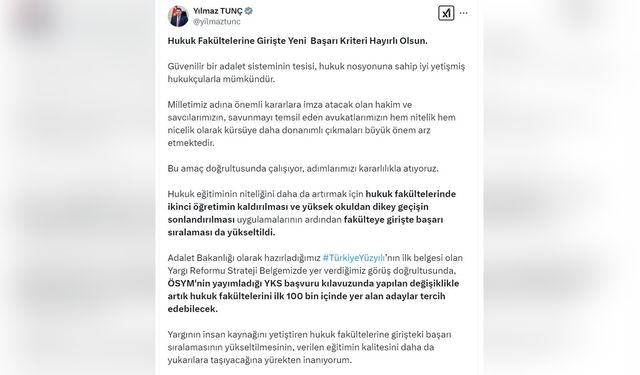 Hukuk Fakülteleri İçin Tercih Kriteri Belirlendi