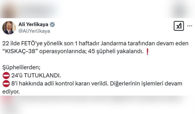 FETÖ'ye Yönelik 22 İlde Geniş Kapsamlı Operasyon Düzenlendi