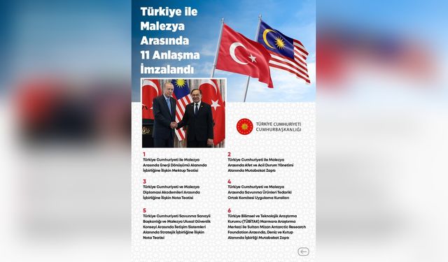 Türkiye ve Malezya'dan Tarihi İşbirliği Anlaşmaları