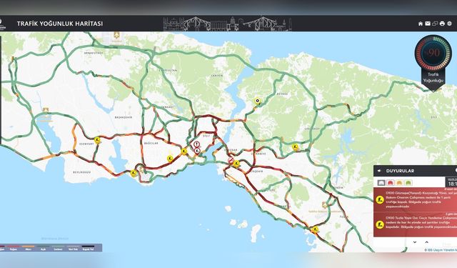 İstanbul'da Trafik Yoğunluğu Rekor Seviyeye Ulaştı