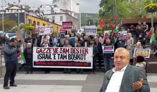 İsmail Türk, Trabzon meydanından Filistin eylemini paylaşarak isyan etti!