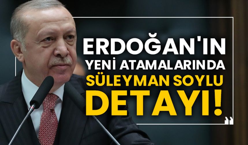 Erdoğan'ın yeni atamalarında Süleyman Soylu detayı!