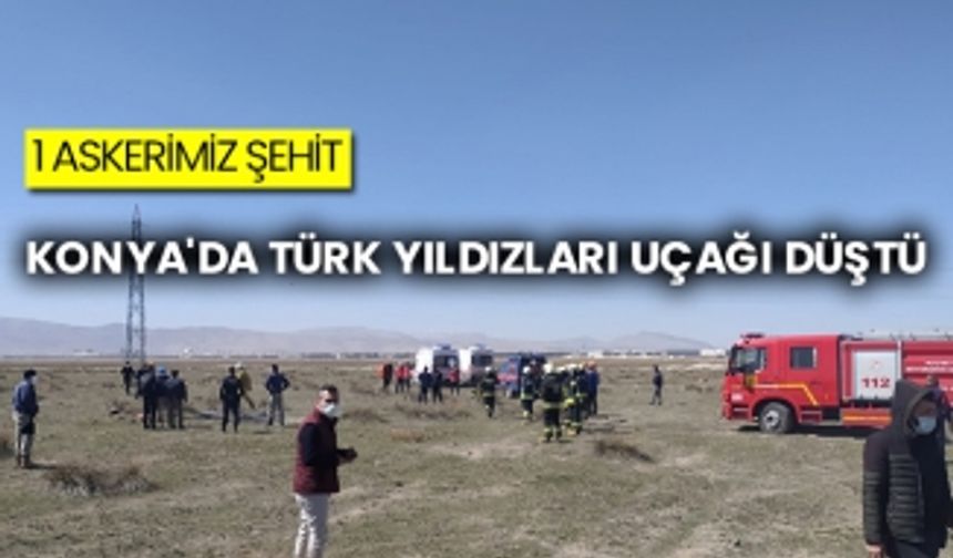 Konya'da askeri eğitim uçağı düştü