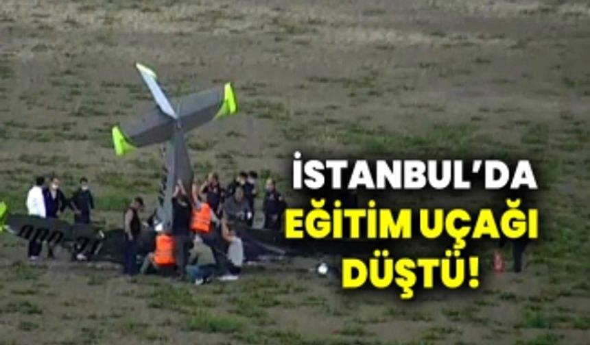 İstanbul'da eğitim uçağı düştü! İşte görüntüler