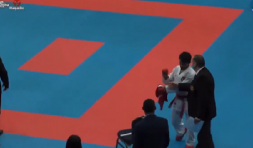 Avrupa Karate Şampiyonunun elinden bayrak alınmak istendi