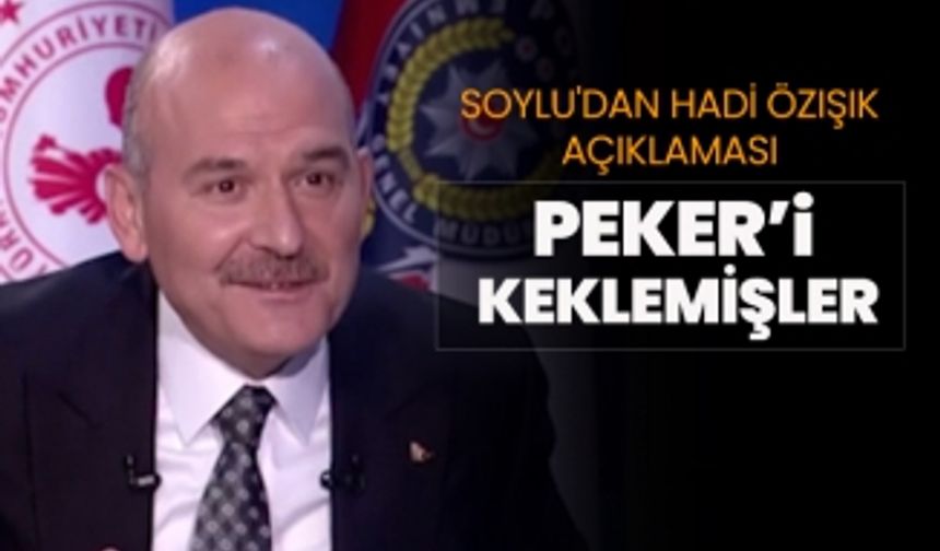 Süleyman Soylu'dan Hadi Özışık açıklaması "Peker’i  keklemişler"