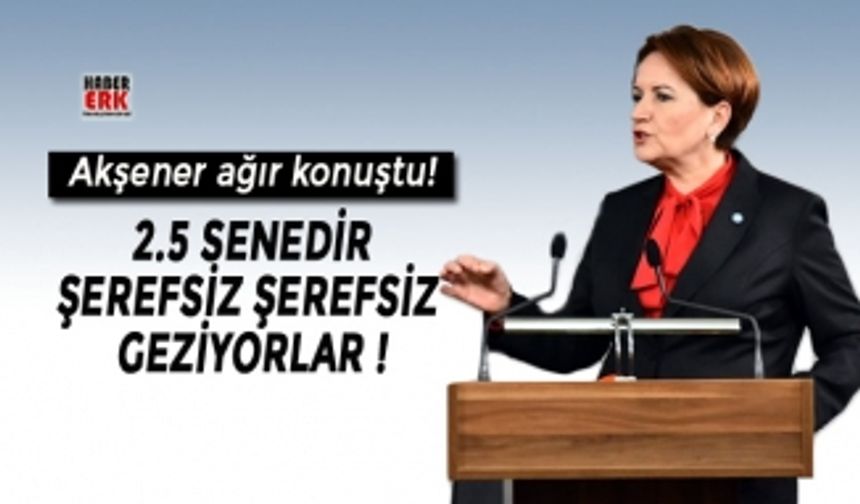 Akşener ağır konuştu! " 2.5 senedir  şerefsiz şerefsiz  geziyorlar !"