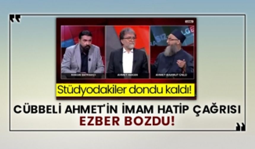 Stüdyodakiler dondu kaldı! Cübbeli Ahmet'in İmam Hatip çağrısı ezber bozdu!