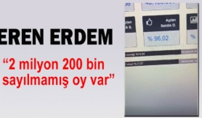 CHP'li Eren Erdem “2 milyon 200 bin sayılmamış oy var”