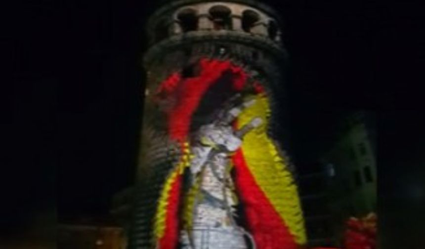 Galata Kulesi’ne yansıtılan video mapping