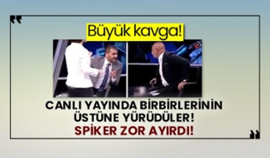 Büyük kavga! Canlı yayında birbirlerinin üstüne yürüdüler! Spiker zor ayırdı!