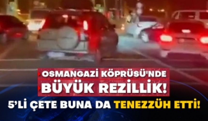 Osmangazi Köprüsü'nde büyük rezillik! 5’li çete buna da tenezzüh etti!