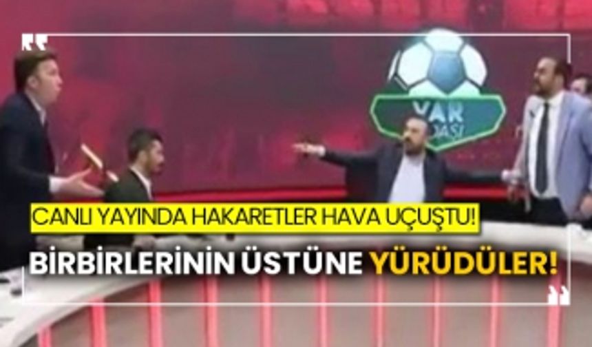 Canlı yayında hakaretler hava uçuştu! Birbirlerinin üstüne yürüdüler!