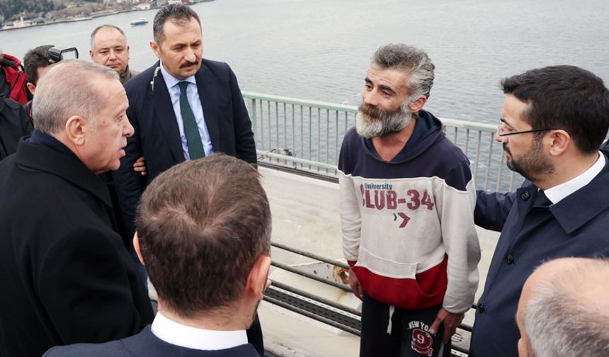 Erdoğan köprüde intihar etmek isteyen vatandaşı ikna etti