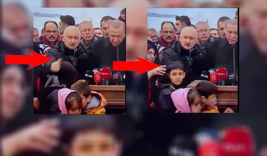 Ulaştırma Bakanı Karaismailoğlu’nun Erdoğan konuşurken küçük bir çocuğa yaptığı hareket tepki çekti
