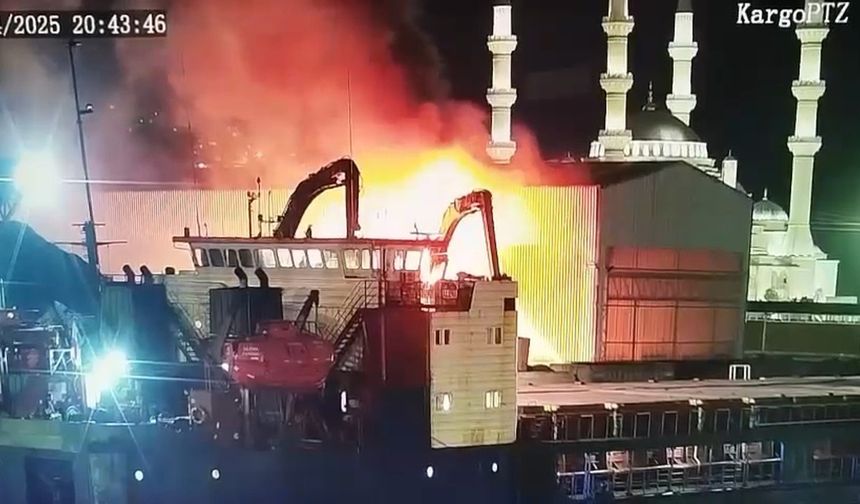 Limandaki Vinç Yangında Hasar Görerek İşlevsiz Kaldı