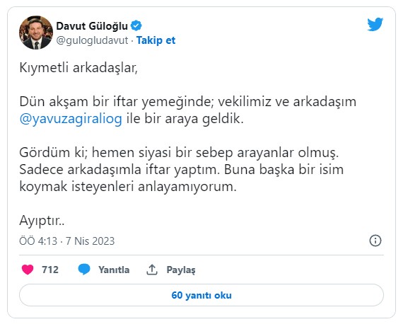 davut güloğlu tweet 